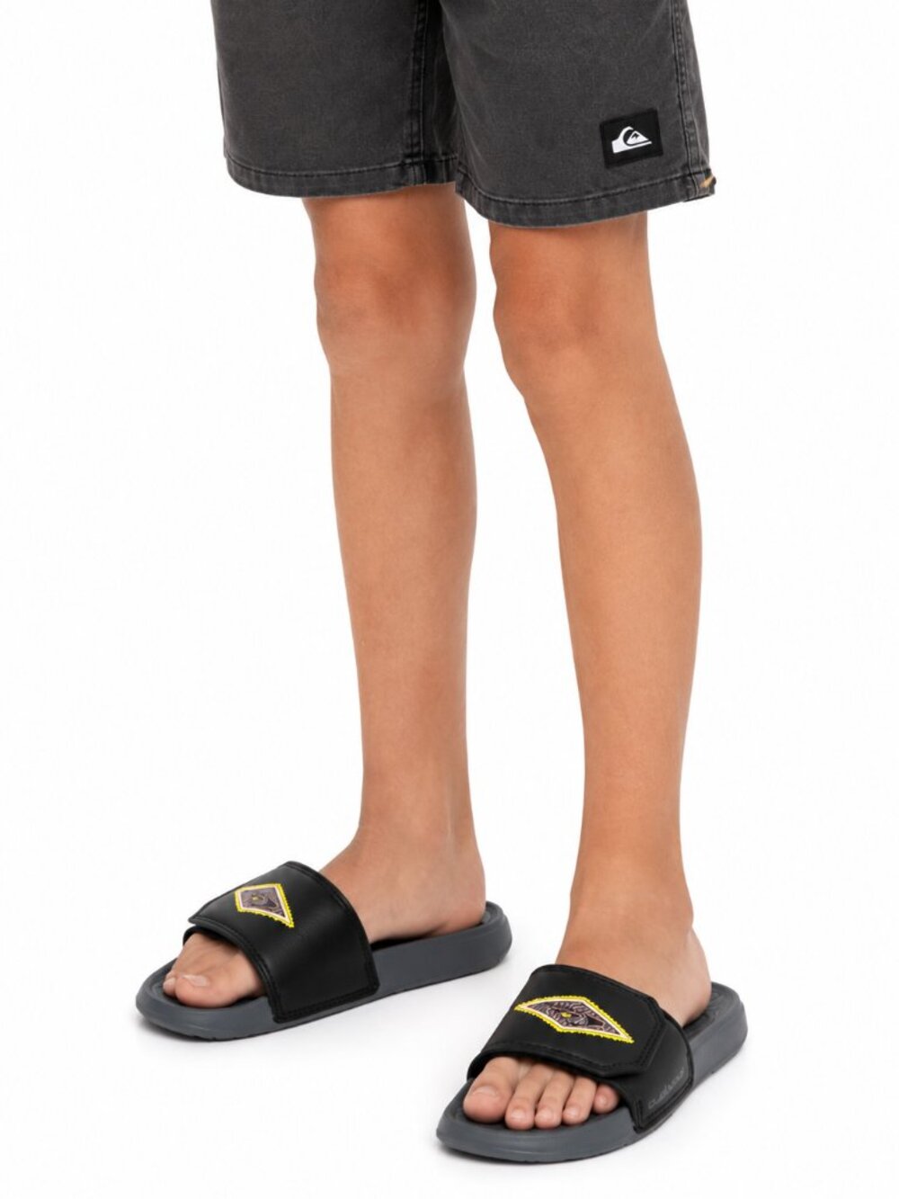 Quiksilver Bright Coast Adjust Boys Black Slide Sandals Little Kid US 11 NWT
